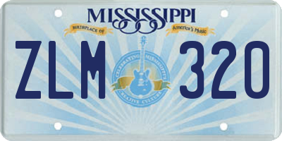 MS license plate ZLM320