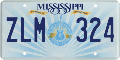 MS license plate ZLM324