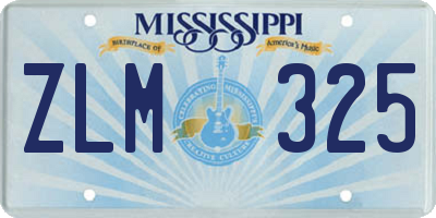 MS license plate ZLM325