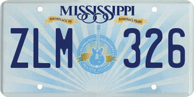 MS license plate ZLM326