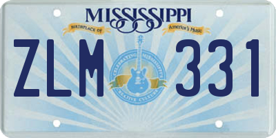 MS license plate ZLM331