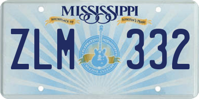 MS license plate ZLM332