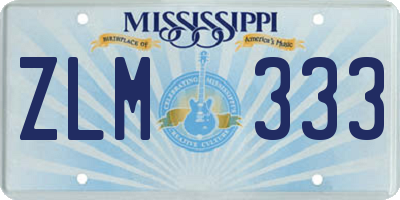 MS license plate ZLM333