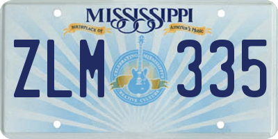MS license plate ZLM335