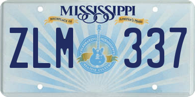 MS license plate ZLM337