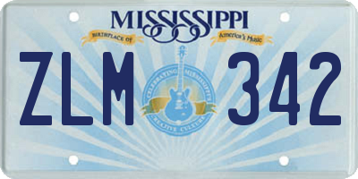 MS license plate ZLM342