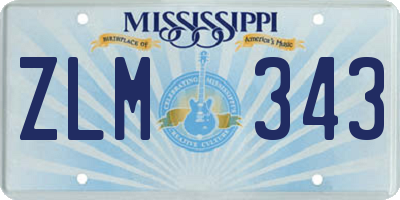 MS license plate ZLM343