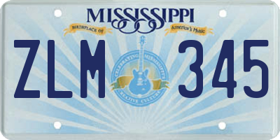 MS license plate ZLM345