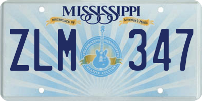 MS license plate ZLM347