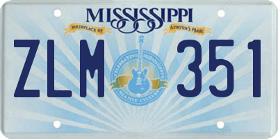 MS license plate ZLM351