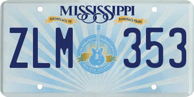 MS license plate ZLM353