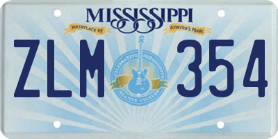 MS license plate ZLM354