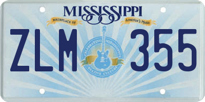 MS license plate ZLM355