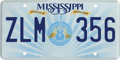 MS license plate ZLM356