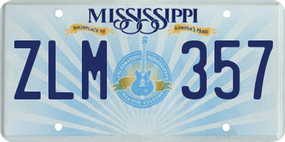 MS license plate ZLM357