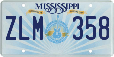 MS license plate ZLM358