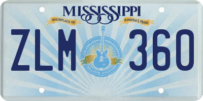 MS license plate ZLM360