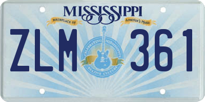 MS license plate ZLM361