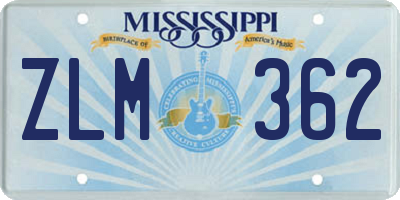 MS license plate ZLM362