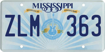 MS license plate ZLM363
