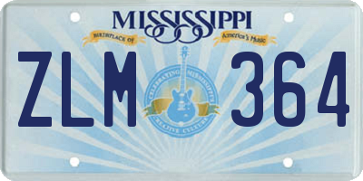 MS license plate ZLM364