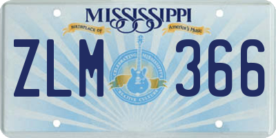 MS license plate ZLM366