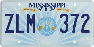 MS license plate ZLM372