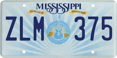 MS license plate ZLM375