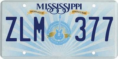 MS license plate ZLM377