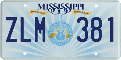 MS license plate ZLM381