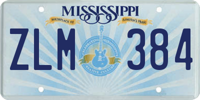 MS license plate ZLM384