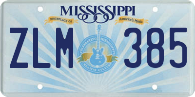 MS license plate ZLM385