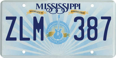 MS license plate ZLM387
