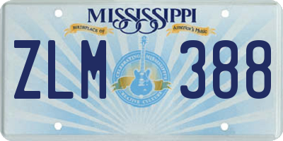 MS license plate ZLM388