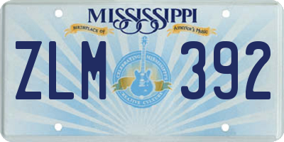 MS license plate ZLM392