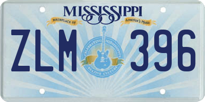 MS license plate ZLM396
