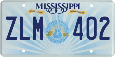 MS license plate ZLM402