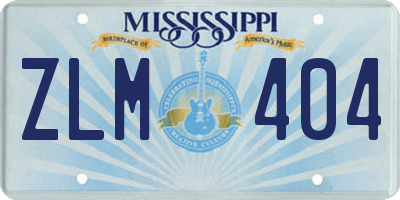 MS license plate ZLM404