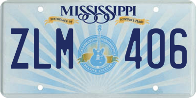 MS license plate ZLM406