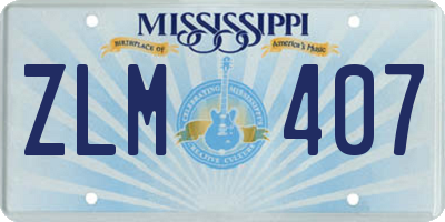 MS license plate ZLM407