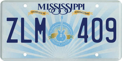 MS license plate ZLM409