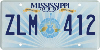 MS license plate ZLM412