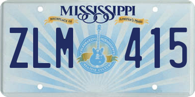 MS license plate ZLM415