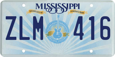 MS license plate ZLM416