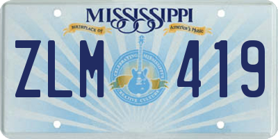 MS license plate ZLM419