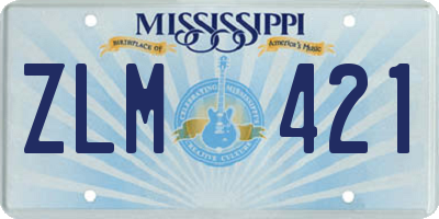 MS license plate ZLM421