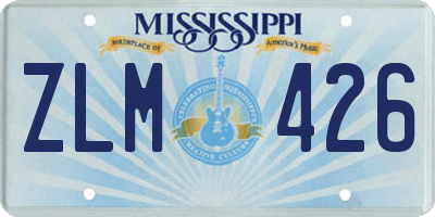 MS license plate ZLM426