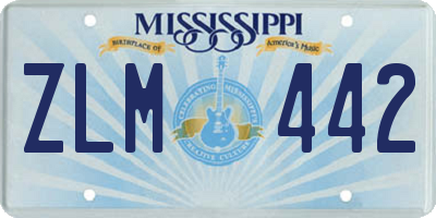 MS license plate ZLM442