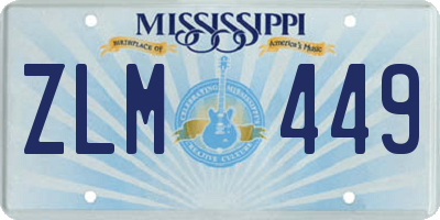 MS license plate ZLM449