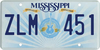 MS license plate ZLM451